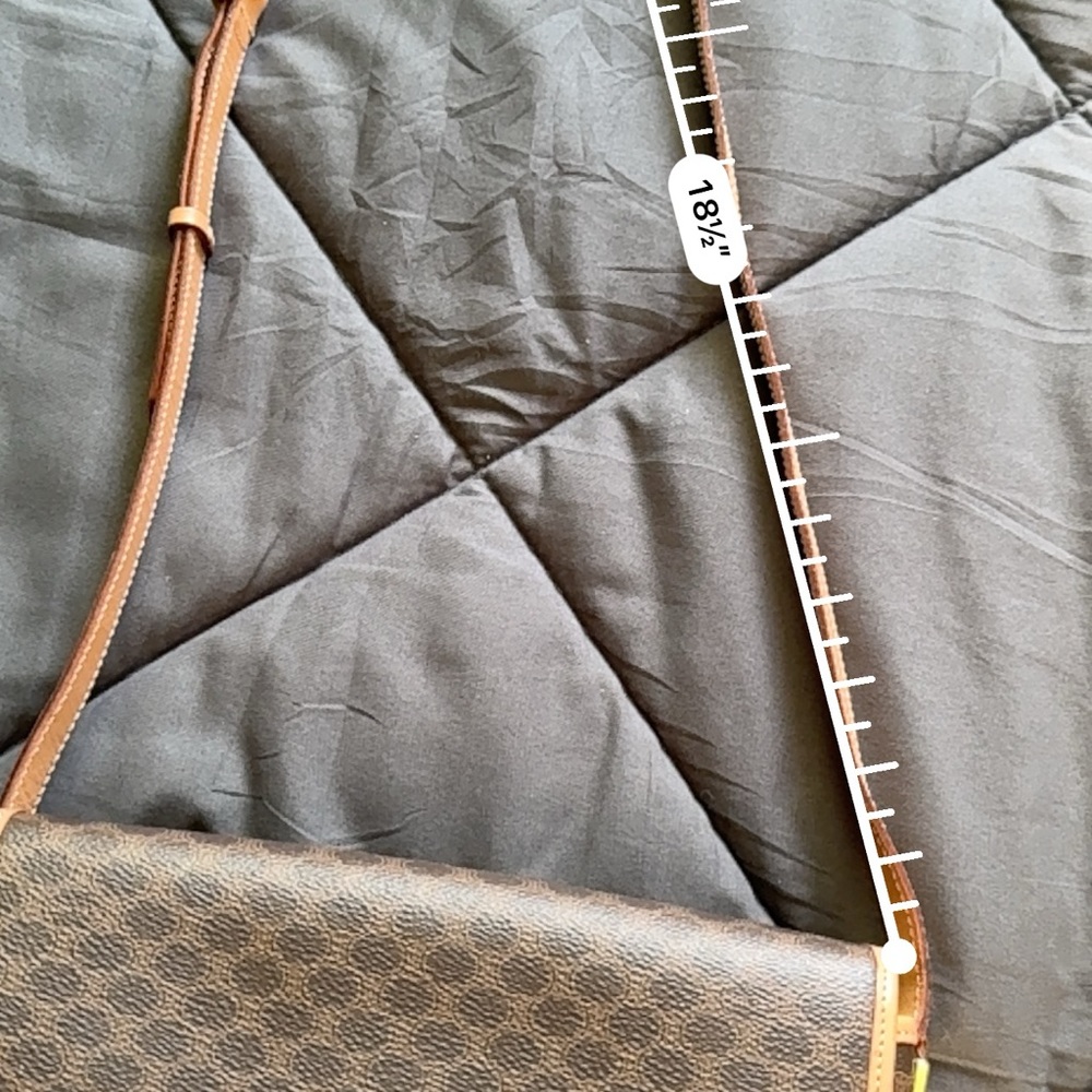 Vintage Celine Brown Leather Saddle Crossbody with Tan Trim - Picture 15 of 16